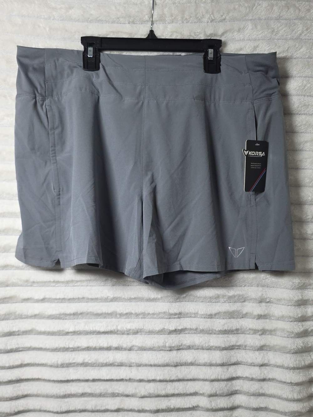 0485 Korsa Gray Women's Athletic Shorts with Built In Underwear; XL